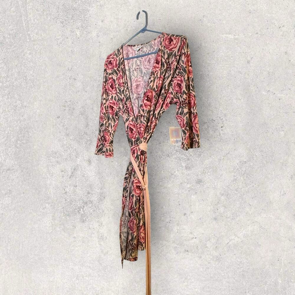 LuLaRoe Pink Floral Midi Dress